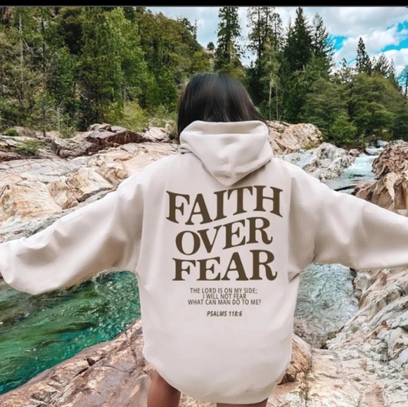 Faith Over Fear Christian Sweatshirt Jesus Hoodie - Picture 1 of 7